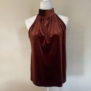 Sleeveless Velvet Ann Taylor Halter Top Small